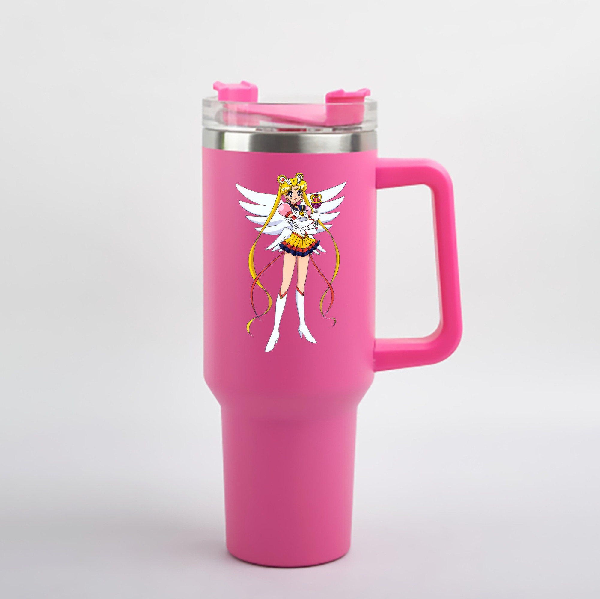 （画像用） 美少女戦士セーラームーン 月野 うさぎ つきの うさぎ Sailor Moon Tsukino Usagi 1200mL車用タンブラー - クリスタルステッカー（プラスチックストロー付き）